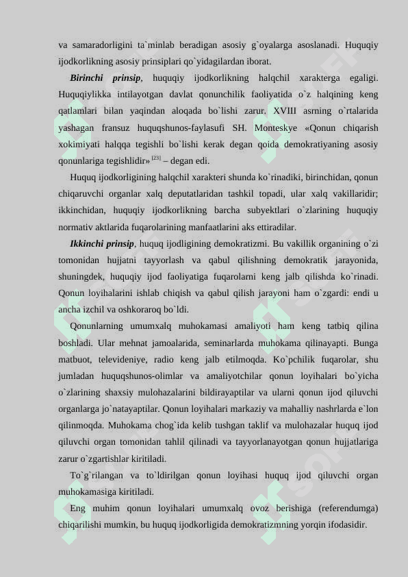 Huquq ijodkorligi tushunchasi, turlari, prinsiplari 3