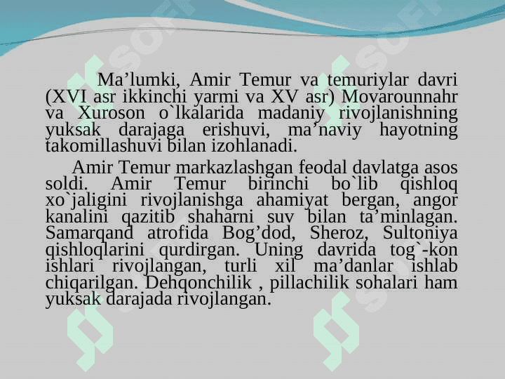 Amir Temur va Temuriylar davri tarixi 3
