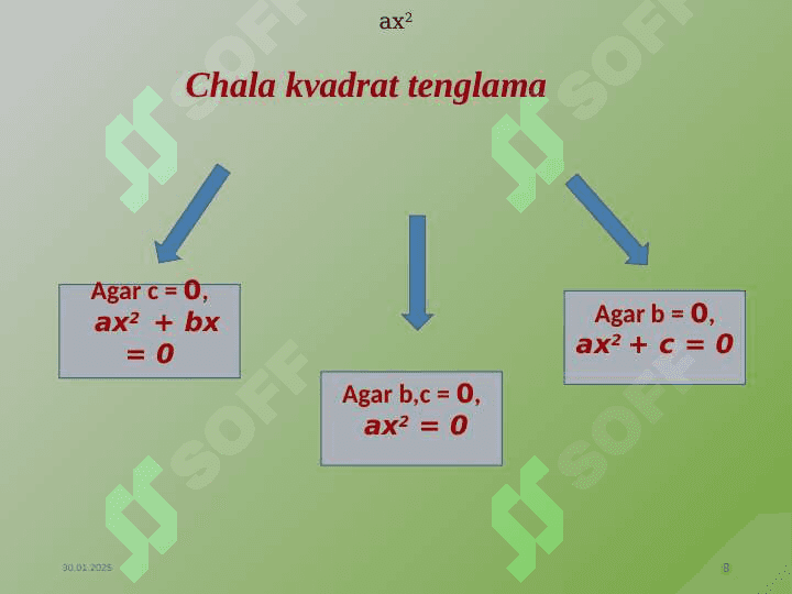 Chala kvadrat tenglamalar 8