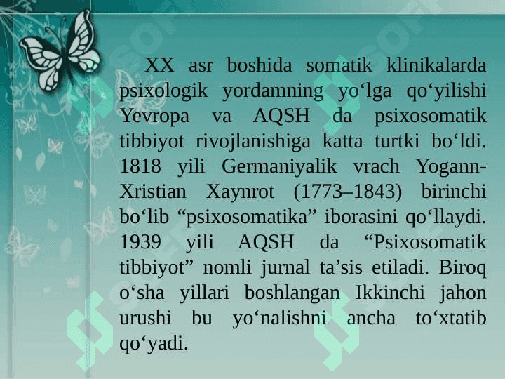 Tibbiyot psixologiyasiga oid ilk psixologik qarashlar 4