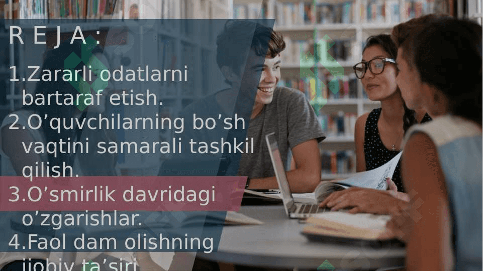 Maktab o'quvchilarining sog'liq uchun zararli odatlari psixoprofilaktikasi 2
