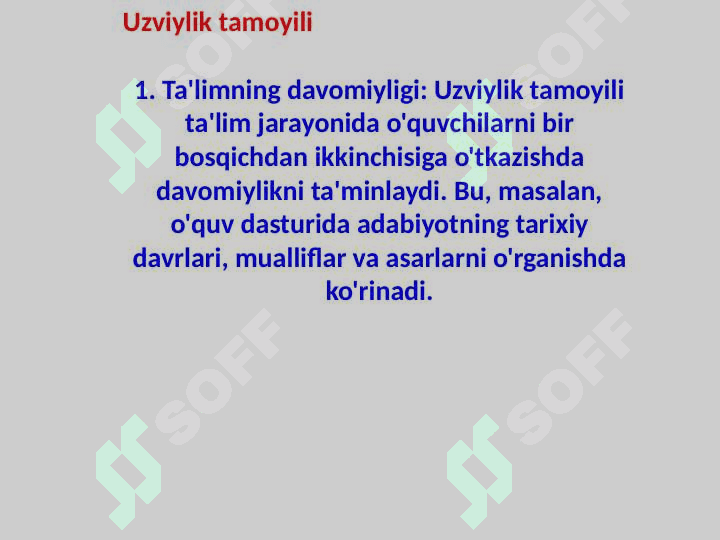 Adabiyot darslarida uzviylik va uzluksizlik tamoyili. 3