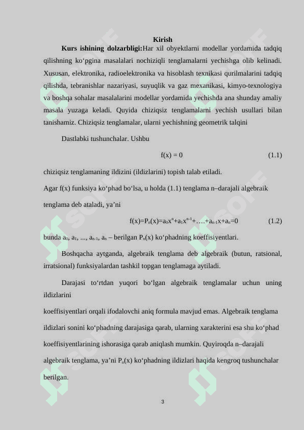 Chiziqsiz tenglamalar sistemasini yechishning iterasiya usuli 3