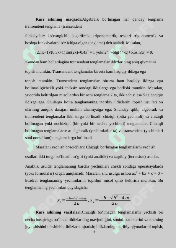 Chiziqsiz tenglamalar sistemasini yechishning iterasiya usuli 4
