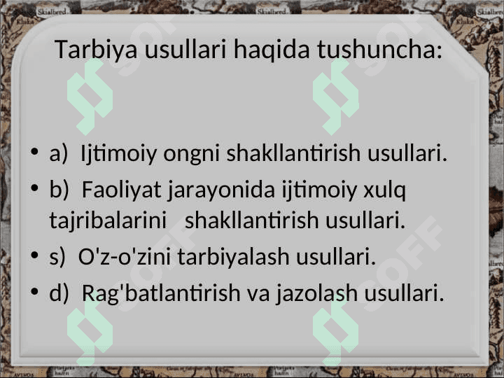 TARBIYA JARAYONINING  MOHIYATI VA PRINSIPLARI 4