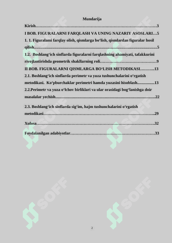 FIGURALARNI FARQLAY OLISH, QISMLARGA BO‘LISH, QISMLARDAN FIGURALAR HOSIL QILISH. 2