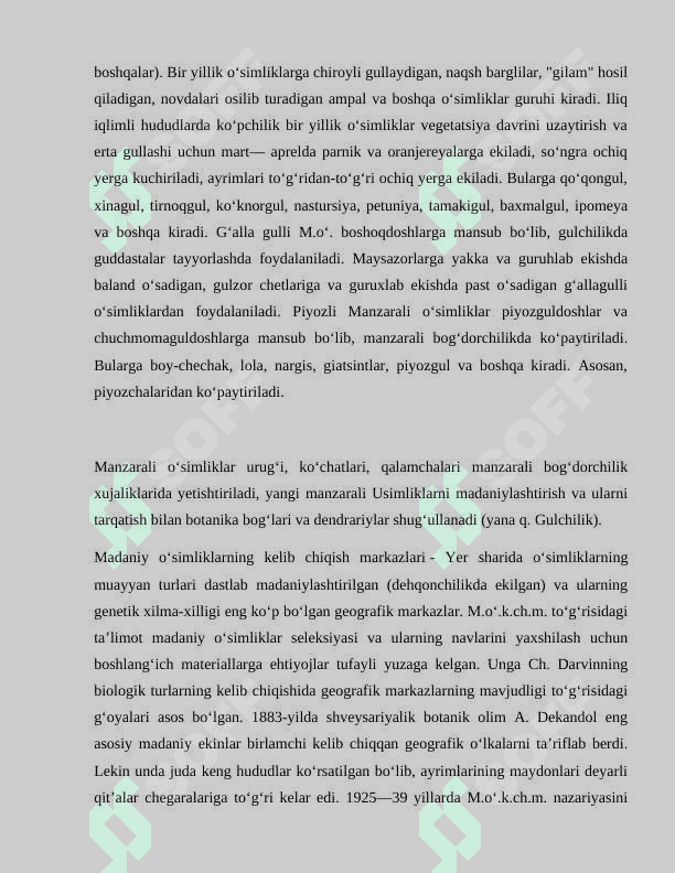 Manzarali o'simliklarning kelib chiqish markazlari 3