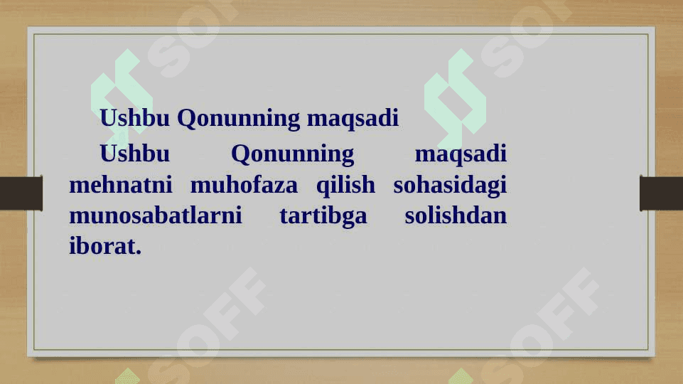 MEHNATNI MUHOFAZA QILISH TO‘G‘RISIDA»GI O‘ZBEKISTON RESPUBLIKASI QONUNIGA O‘ZGARTISH VA QO‘SHIMCHALAR KIRITISH HAQIDA 4