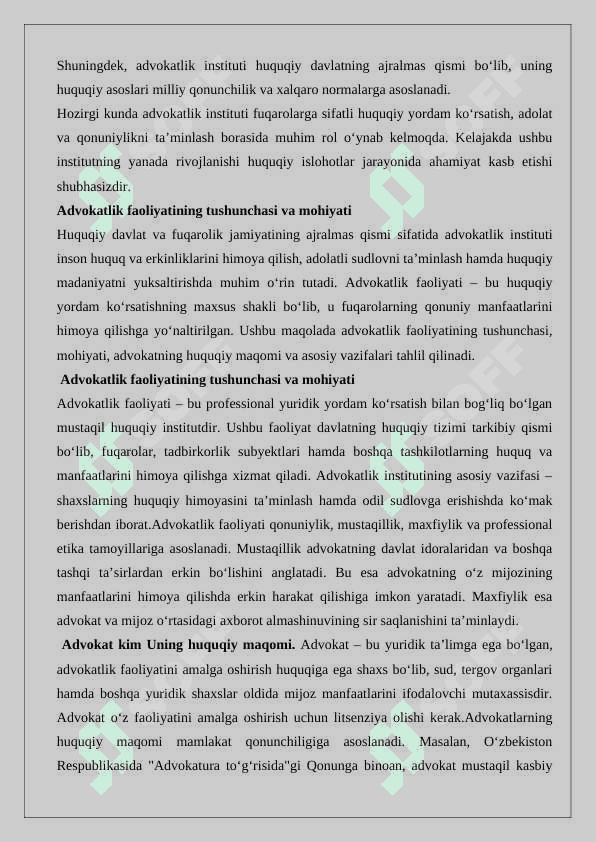 Advokatlik faoliyati tamoyillari 4