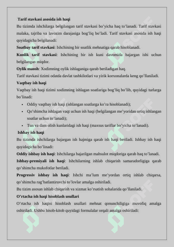 O’rtacha ish haqi va uni hisoblab chiqarish tartibi 5