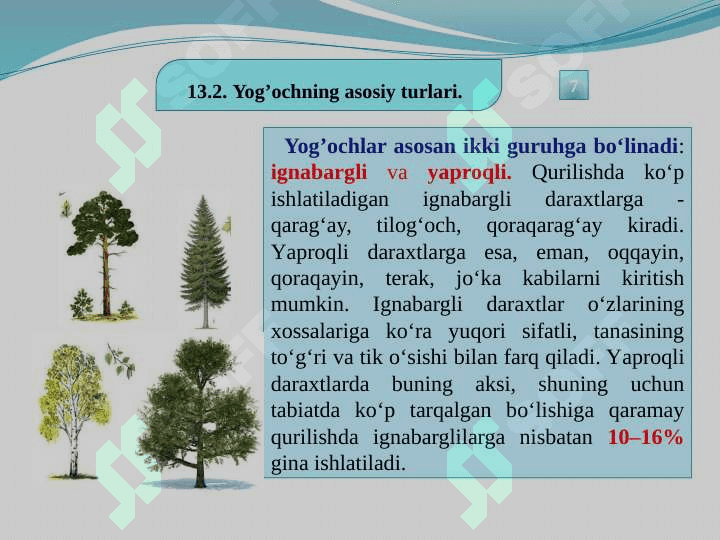Yog'och materiallar 8
