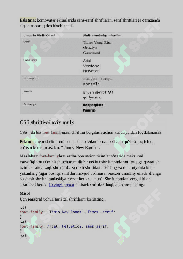 CSS da shriftlar bilan ishlash 2