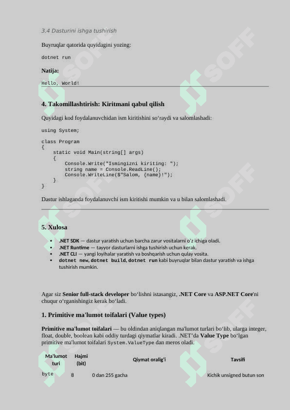 C# beginner umumiy qo'llanma 4