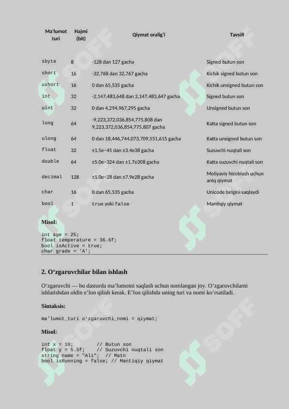 C# beginner umumiy qo'llanma 5