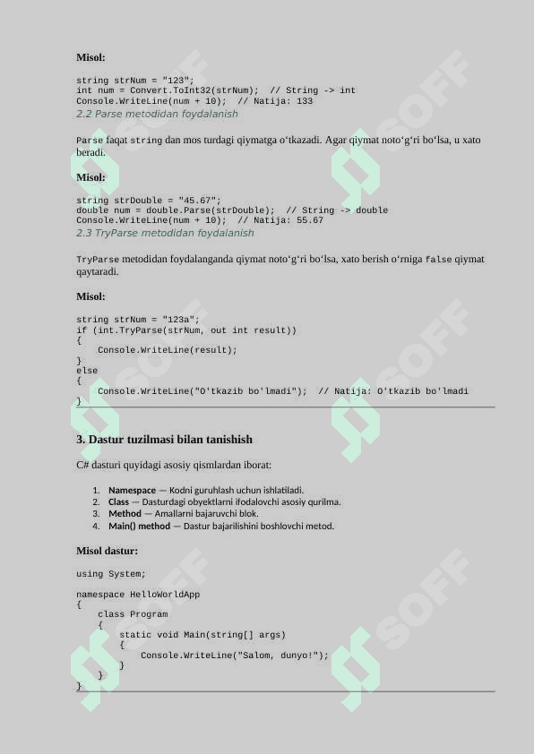 C# beginner umumiy qo'llanma 8