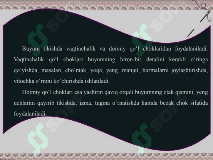 Qo'l choklaridan namunalar tikish. 4