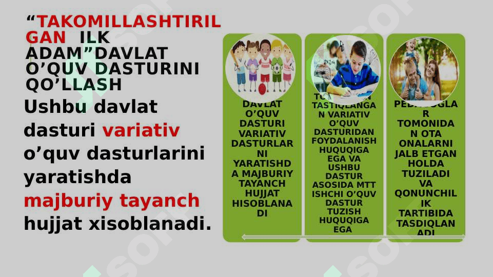 MAKTABGA TAYYORLOV YOSH GURUHLARIDAGI BOLALAR RIVOJLANISHIDA ‘’TAKOMILLASHTIRILGAN ILK QADAM‘’ DAVLAT DASTURINING ISHLATILISHI 6