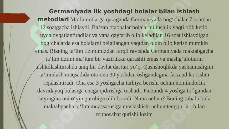 Xorij mamlakatlarida ilk yoshdagi bolalar bilan ishlash metodikasi tizimi 4