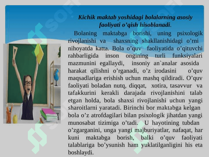 KICHIK MAKTAB YOSHI DAVRIDA PSIXIK RIVOJLANISH XUSUSIYATLAR (taqdimot) 4