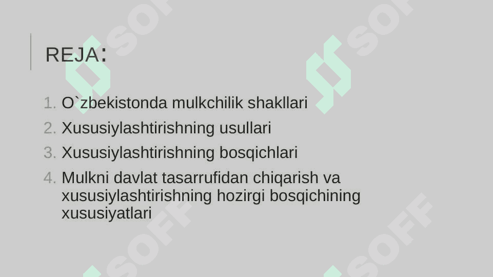 Davlat mulkini xususiylashtirish va boshqarish-iqtisodiyotni tartibga solish vositasi 2