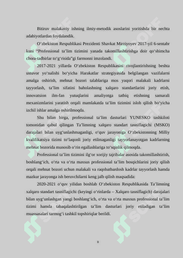 Umumiy o’rta talim maktablarida togarak ishlarini tashkil etish metodikasi 8