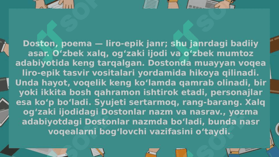 Dostonlar va afsonalar-bebaho qadriyatlar majmui sifatida (TAQDIMOT) 2