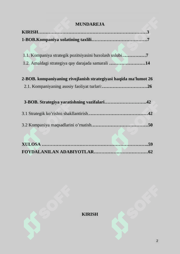 KOMPANIYANING BOZORDA JOYLASHISH STRATEGIYASI 2