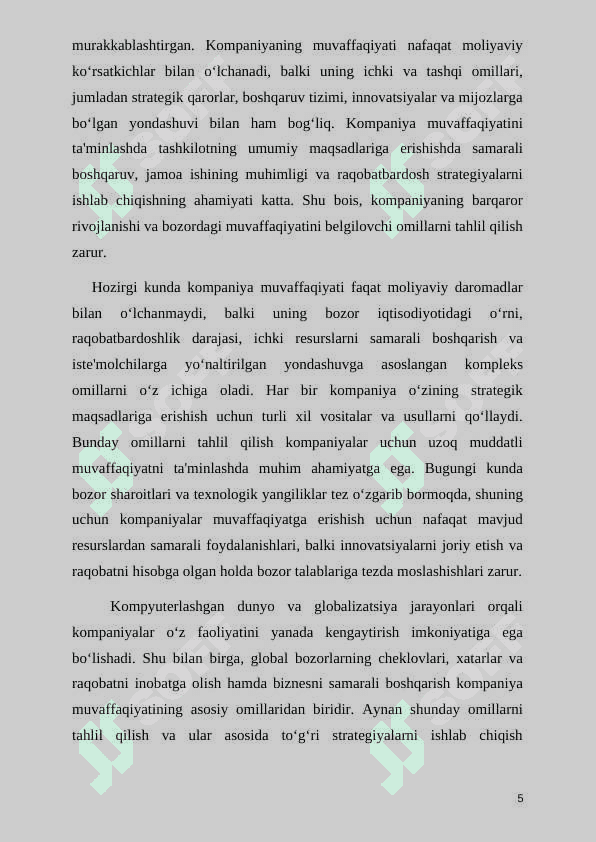 KOMPANIYANING BOZORDA JOYLASHISH STRATEGIYASI 5