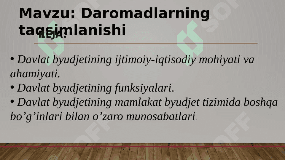 Daromadlarning taqsimlanishi 2