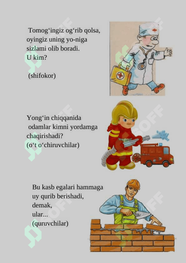 Barcha kasblar muhim - Ochiq mashg'ulot 4