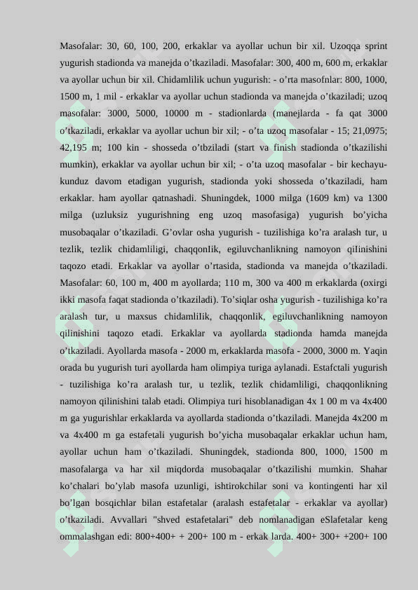 YENGIL ATLETIKACHILARNING UMUMIY JISMONIY TAYYORGARLIGINI AMALGA OSHIRISHDA QO’LLANILADIGAN VOSITA VA USLUBLAR. 6