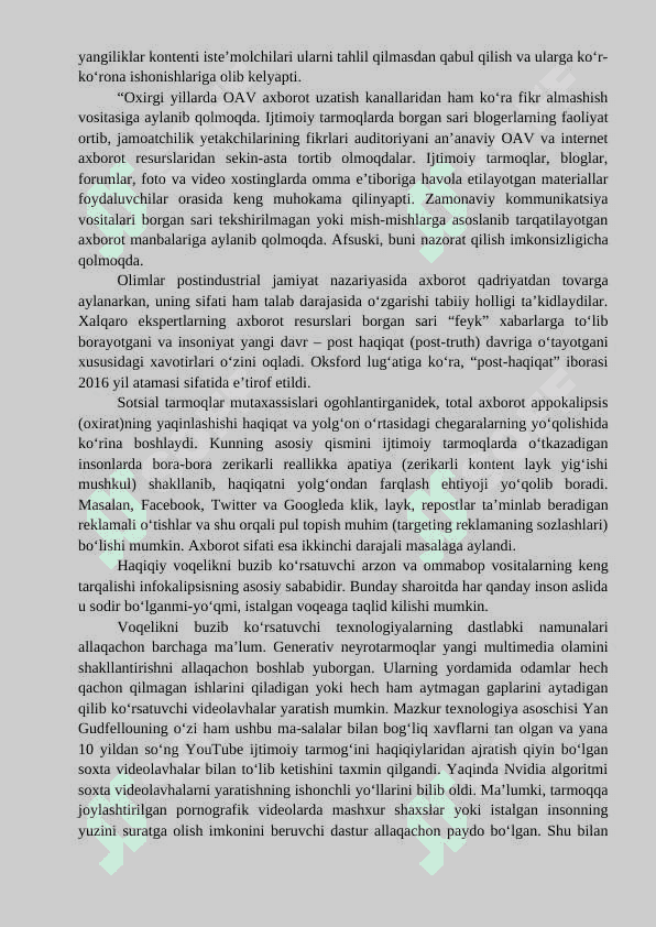 Media va axborot savodxonligi - raqamlashuv davrining asosiy talabi hamda raqamli gegiyena va niteket 2