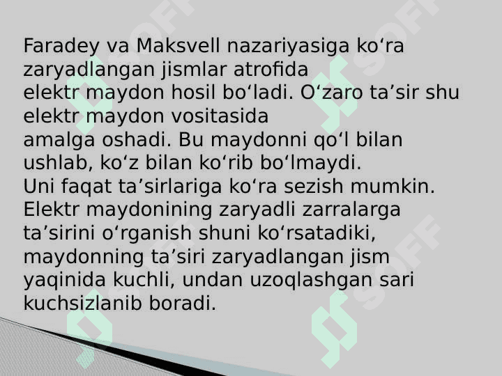 Elektr maydoni to’g’risida tushunchalar. Yerning magnit maydoni. 3