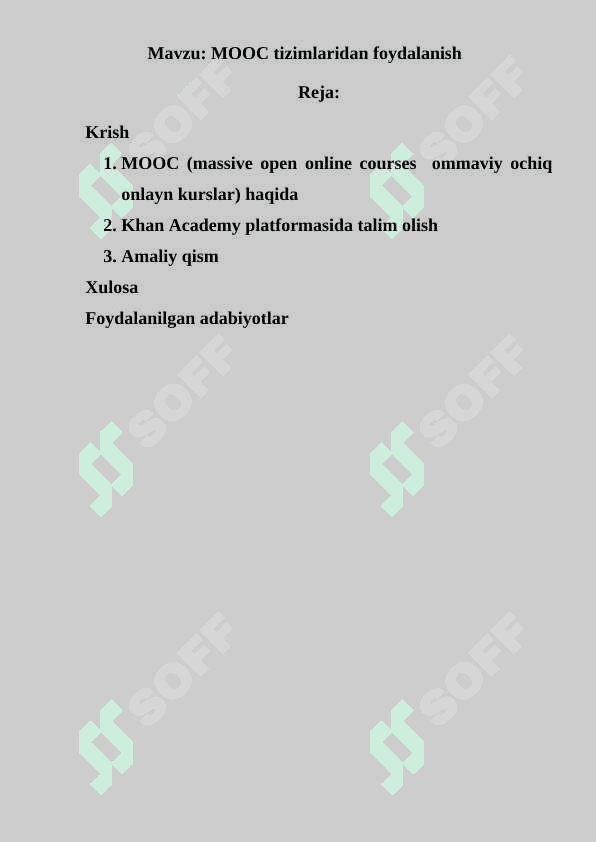 MOOC tizimlaridan foydalanish 2