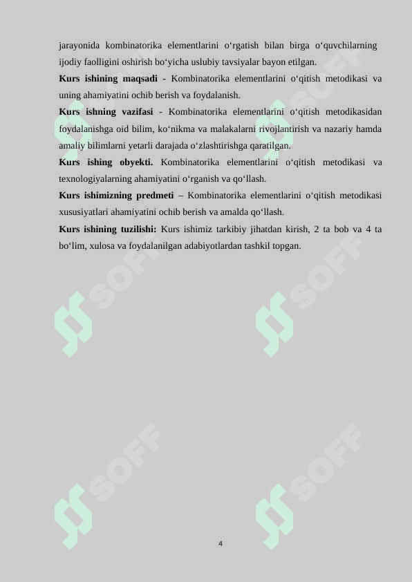 Kombinatorika elementlarini oʻqitish metodikasi 4