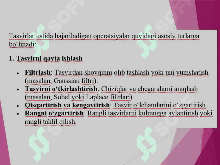 TASVIRLAR USTIDA BAJARILADIGAN OPERATSIYALAR 5