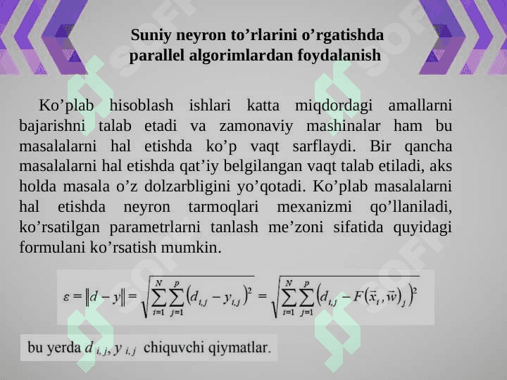 SUN’IY NEYRON TO’RLARINING TURLARI VA ULARNING TAVSIFI 4