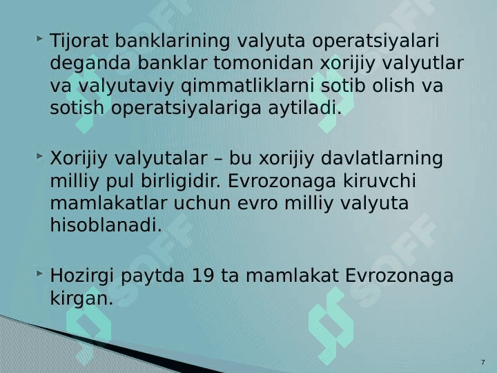 Banklarning valyuta operatsiyalari 7