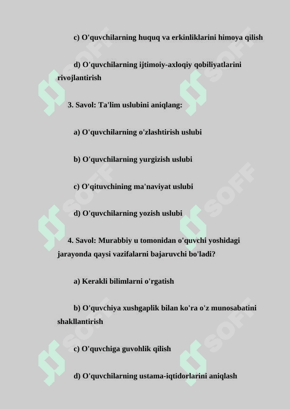 ABU NASR FOROBIYNING PEDAGOGIK QARASHLARI test 2