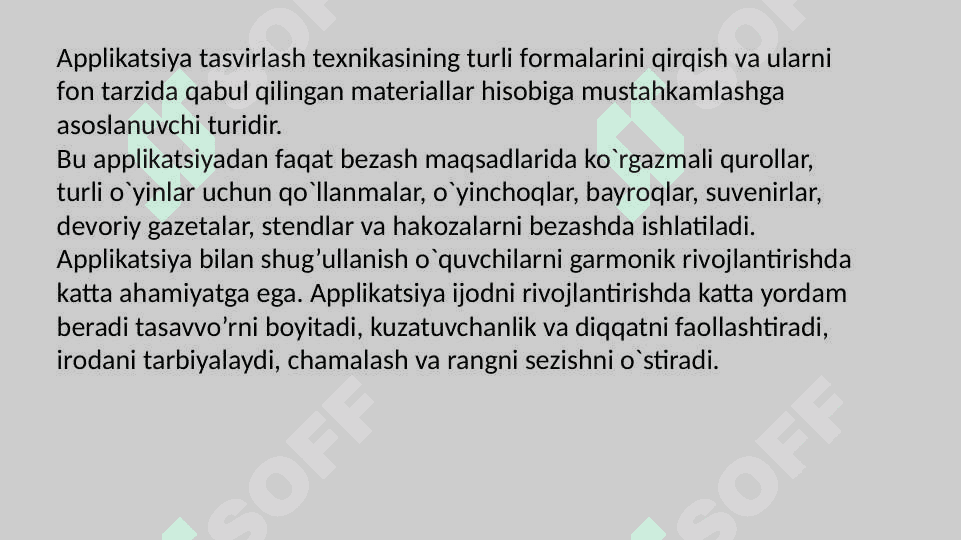 Applikatsiya usulida qurish va yasash 2