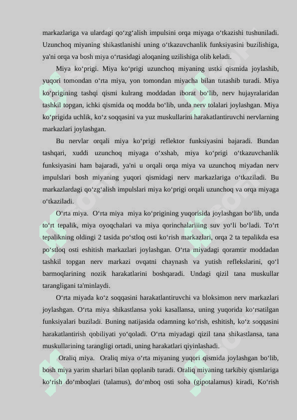 Bosh miyaning tuzilishi 3