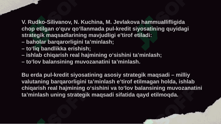 O’zbekiston Respublikasining pul-kredit siyosati 6