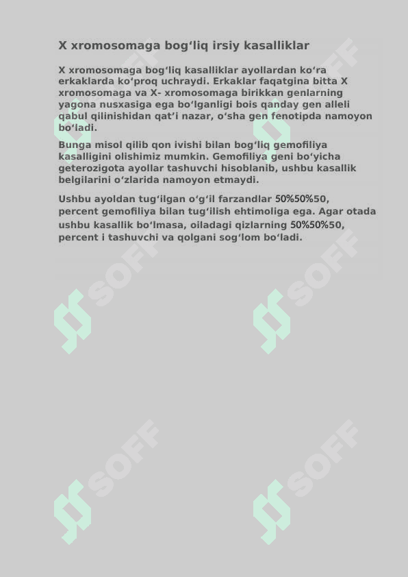 Odamlarda normal va patologik belgilarning irsiylanishi 4