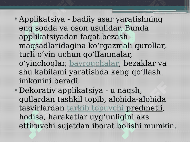 Applikatsiya haqida umumiy tushuncha 6