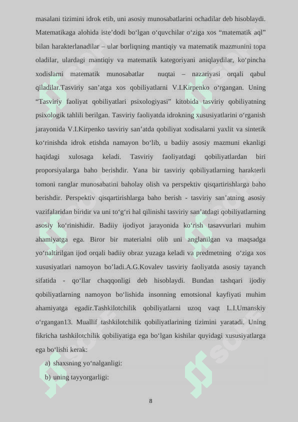 Uzluksiz ta’limda o‘smirlar ijodiy qobiliyatini rivojlantirishning ijtimoiy psixologik xususiyatlari 8