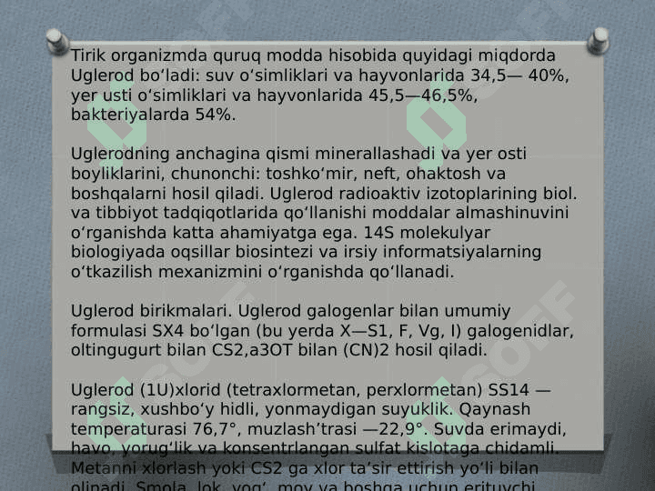 Uglerod birikmalari va xossalari 7