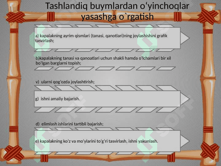Tashlandiq buyumlardan o`yinchoqlar yasash 3