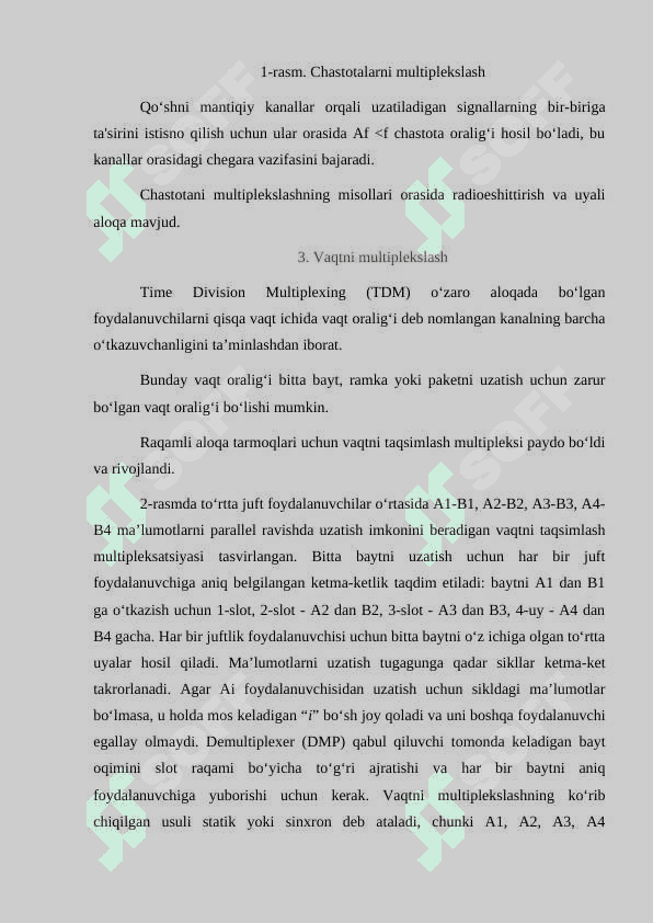 Multiplekslash usullari 2