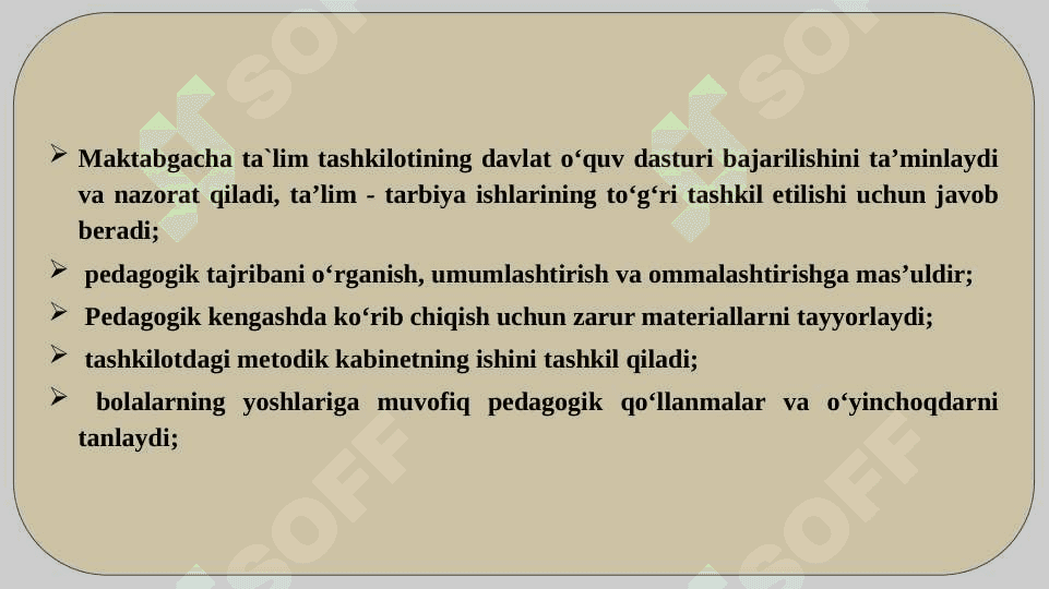 Maktabgacha ta’lim tashkilotlarida metodik ishlarni tashkil etish va rahbarlik qilish 4