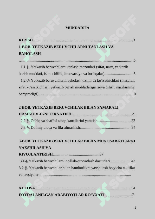 YETKAZIB BERUVCHILAR BILAN ALOQALARNI YAXSHILASH 2